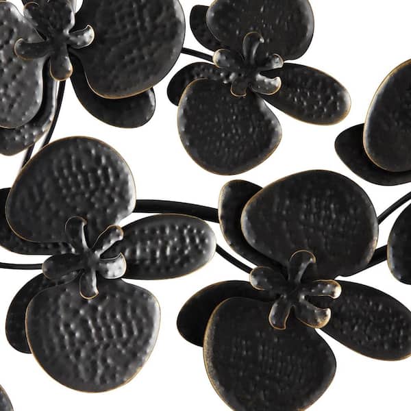 CosmoLiving by Cosmopolitan 36 in. x 60 in. Metal Black Orchid