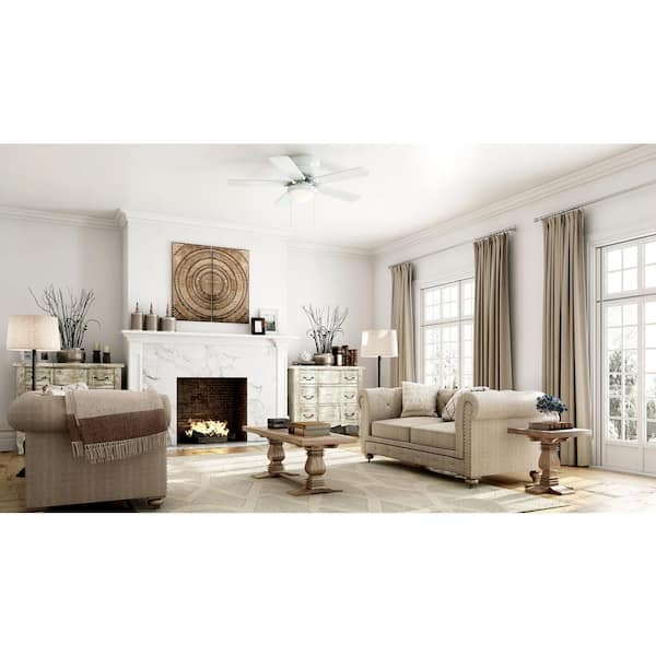 Hugger 52 in. LED Indoor White Ceiling Fan with Light Kit