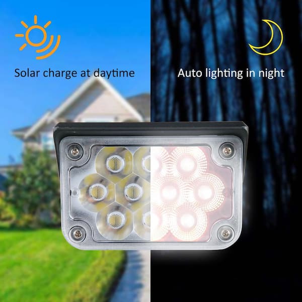 Daylight 6000K Pool Area. Super Bright 250LM Outdoor Security Garden Landscape Lamps Auto-on At Night/Auto-off By Day,180°angle Adjustable for Patio,Tree,Deck,Wall T-SUN LED Solar Spotlights