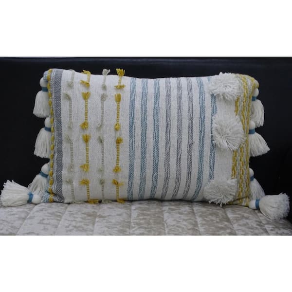 14x20 Striped cheapest Throw Pillow with Braid and Tassels