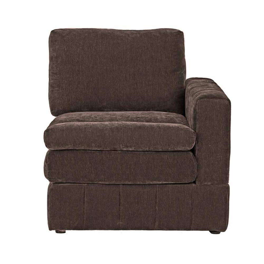 Luna Dark Gray Modular Plush Cushion Arm Chair
