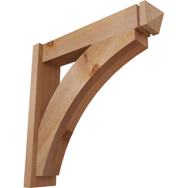 Ekena Millwork 6 in. x 28 in. x 28 in. Western Red Cedar Thorton Arts and Crafts Rough Sawn Outlooker