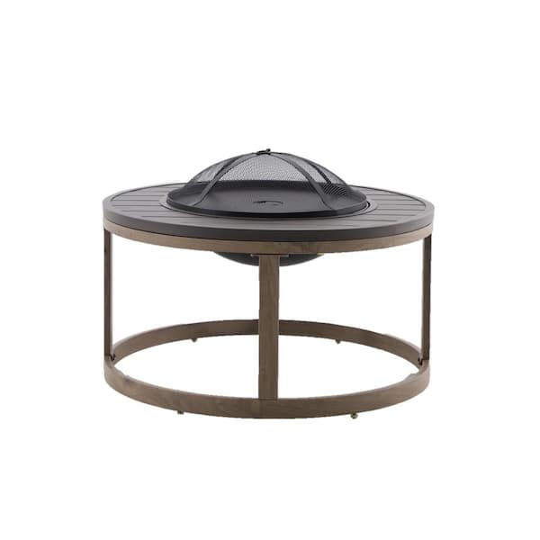 Hampton Bay Hampshire Place Round Metal Outdoor Firepit Table