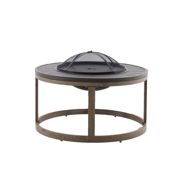 Hampton Bay Hampshire Place Round Metal Outdoor Firepit Table FRS60860R