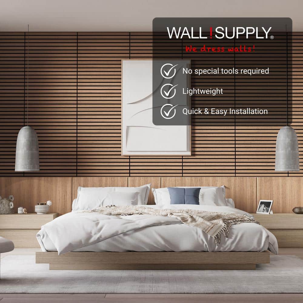 Walnut 3D Acoustic Polystyrene Wall Panels Set of 6