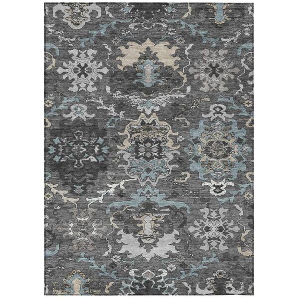 Chantille Machine Washable Indoor/Outdoor Abstract ACN3158 Gray 8 ft. x 10 ft. Area Rug