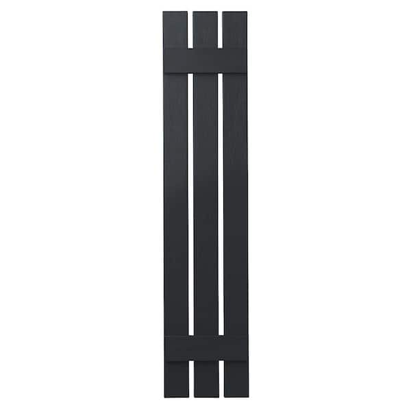 Ply Gem 12 in. x 51 in. Polypropylene 3-Board Open Board and Batten Shutters Pair in Blackwatch Green