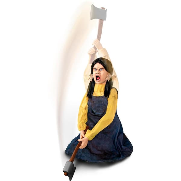 Haunted Hill Farm 4 ft. Axe Me Something by Tekky, Premium Halloween Animatronic