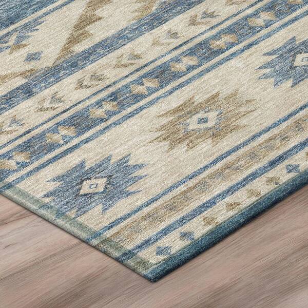 Chantille Machine Washable Indoor/Outdoor Abstract ACN3075 Denim 10 ft. x 14 ft. Area Rug