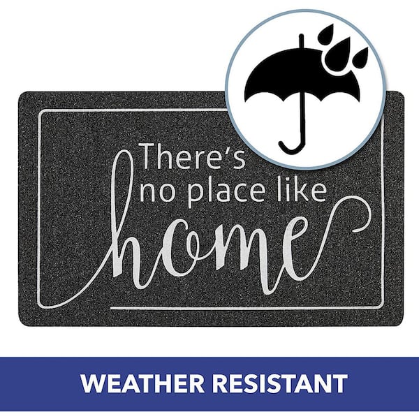 J&V Textiles No Place Like Home Outdoor Rubber Doormat 18 x 30