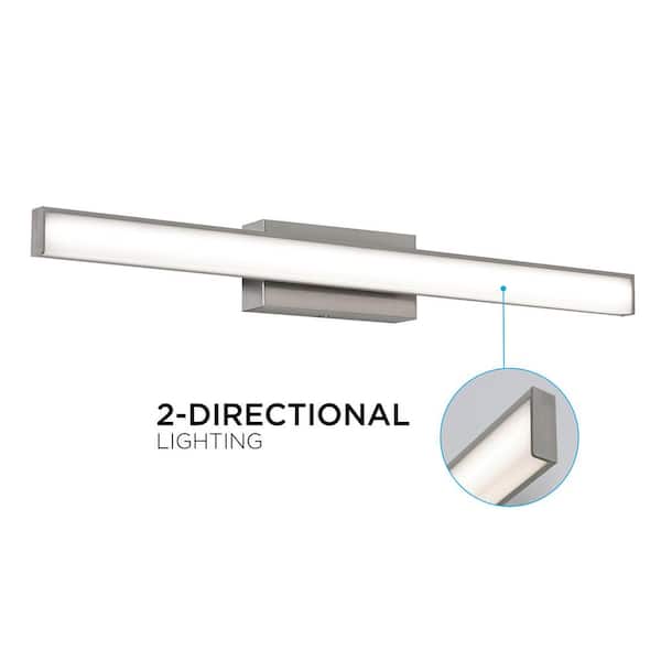 AFX Tonya 36 in. 1-Light Satin Nickel White Acrylic Shade LED