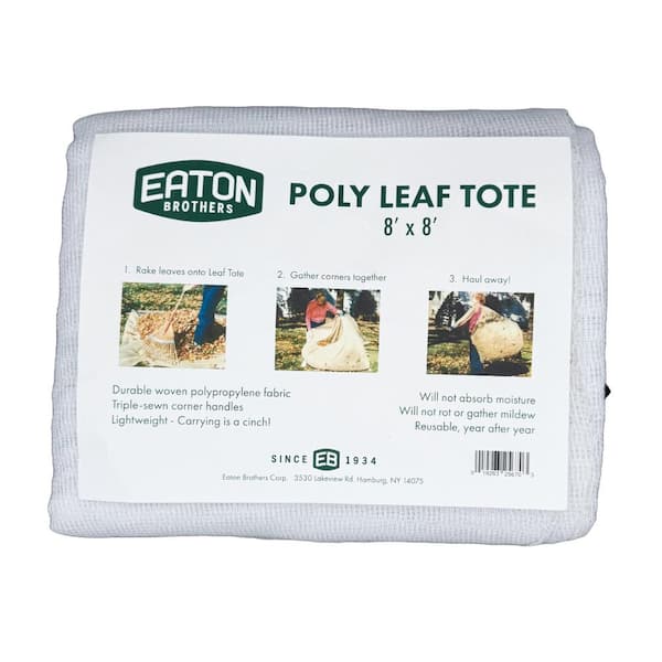 Eaton Brothers Poly Leaf Tote-8 ft. x 8 ft. Leaf Collecting Tool-Durable All-Purpose Yard Debris Tote Lawn Care and Outdoor Cleanup