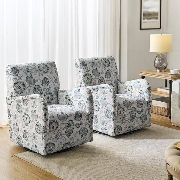 JAYDEN CREATION Patsy Transitional Accent Chair With 360° Swivel Set Of 2-MEDALLION