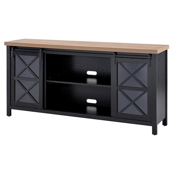 Meyer&Cross Clementine 68 in. Black Grain and Golden Brown TV Stand Fits TV's up to 65 in.