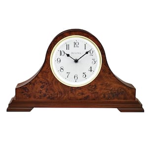 The Chandler lighted table clock in warm walnut finish a solid wood case. Quartz movement and arabic numerals