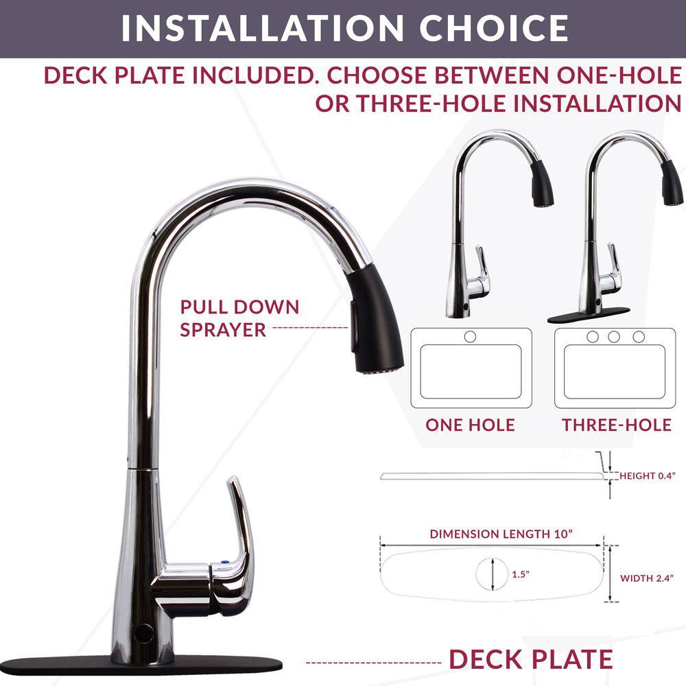 Stainless Steel Touchless Pull-Down Kitchen Faucet with Spray
