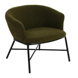 Bowery Boucle Dark Green Upholstered Armchair