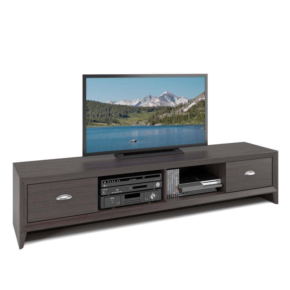 Modern Dark Brown Engineered Wood TV Stand with Drawers for 85" TVs