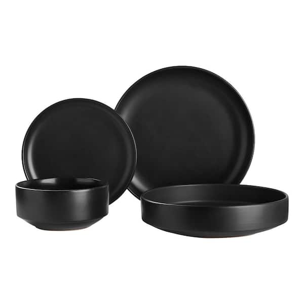 Home Decorators Collection Chastain Solid 32-Piece Matte Black