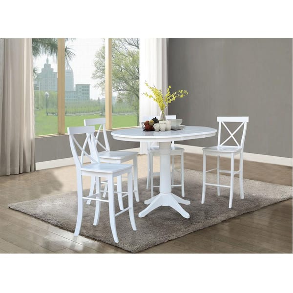 24 in. Alexa Pure White Counter Stool