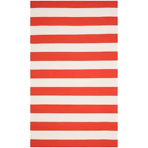 Montauk Rust/Ivory 4 ft. x 6 ft. Striped Area Rug