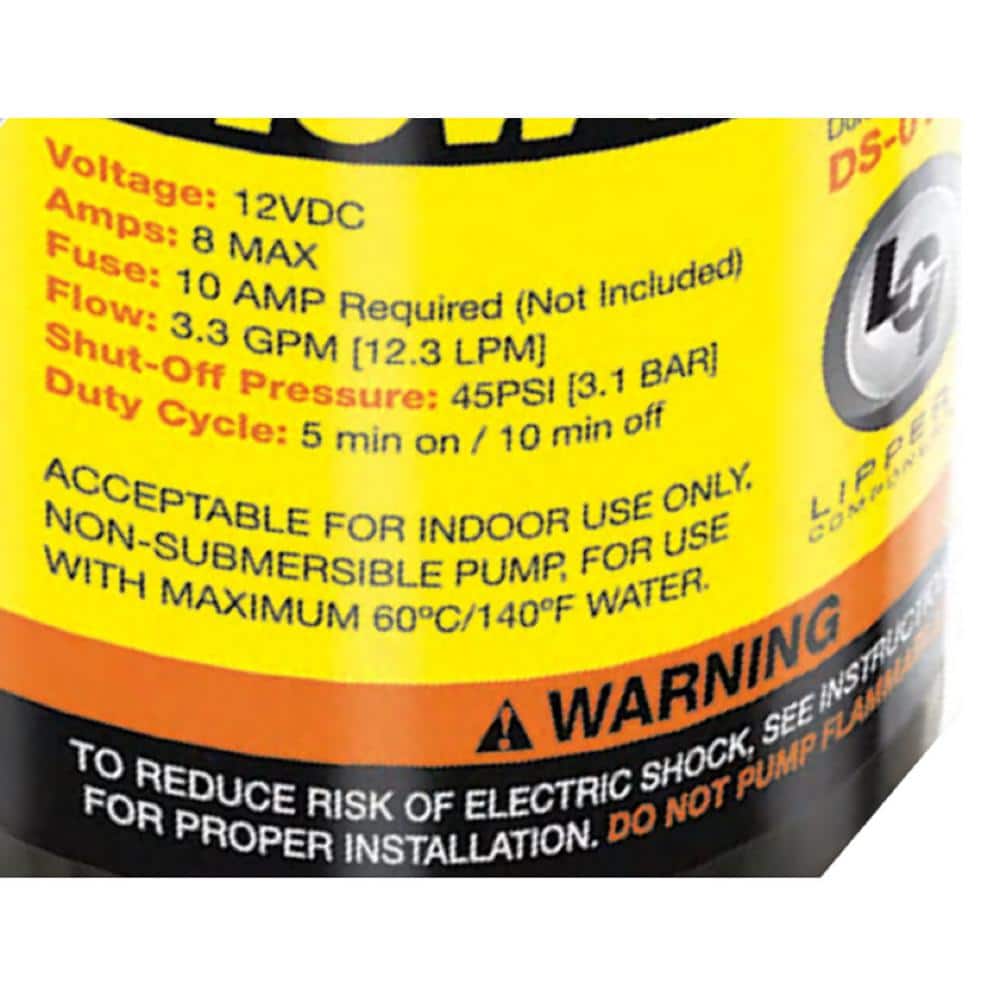 Flow Max Yellow and Black 12V RV Water Pump