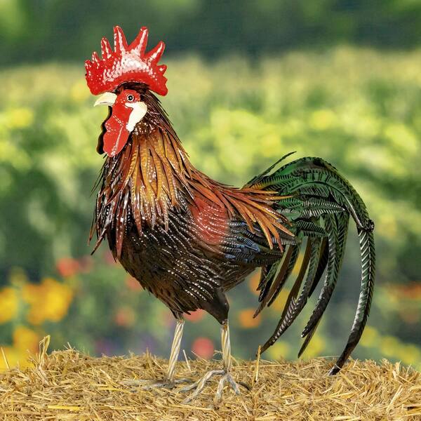 Zaer Ltd. International 29 in. Tall Iron Painted Rooster &quot