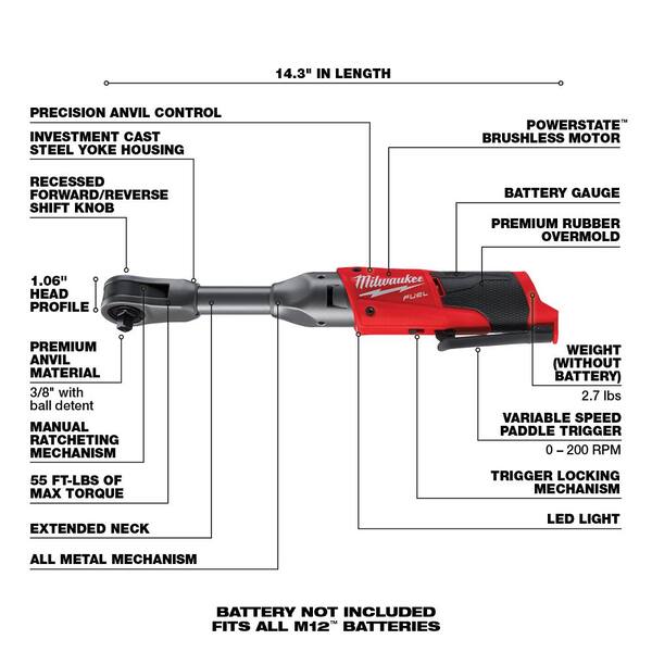Milwaukee M12 FUEL 12V Lithium-Ion Brushless Cordless 3/8 in 
