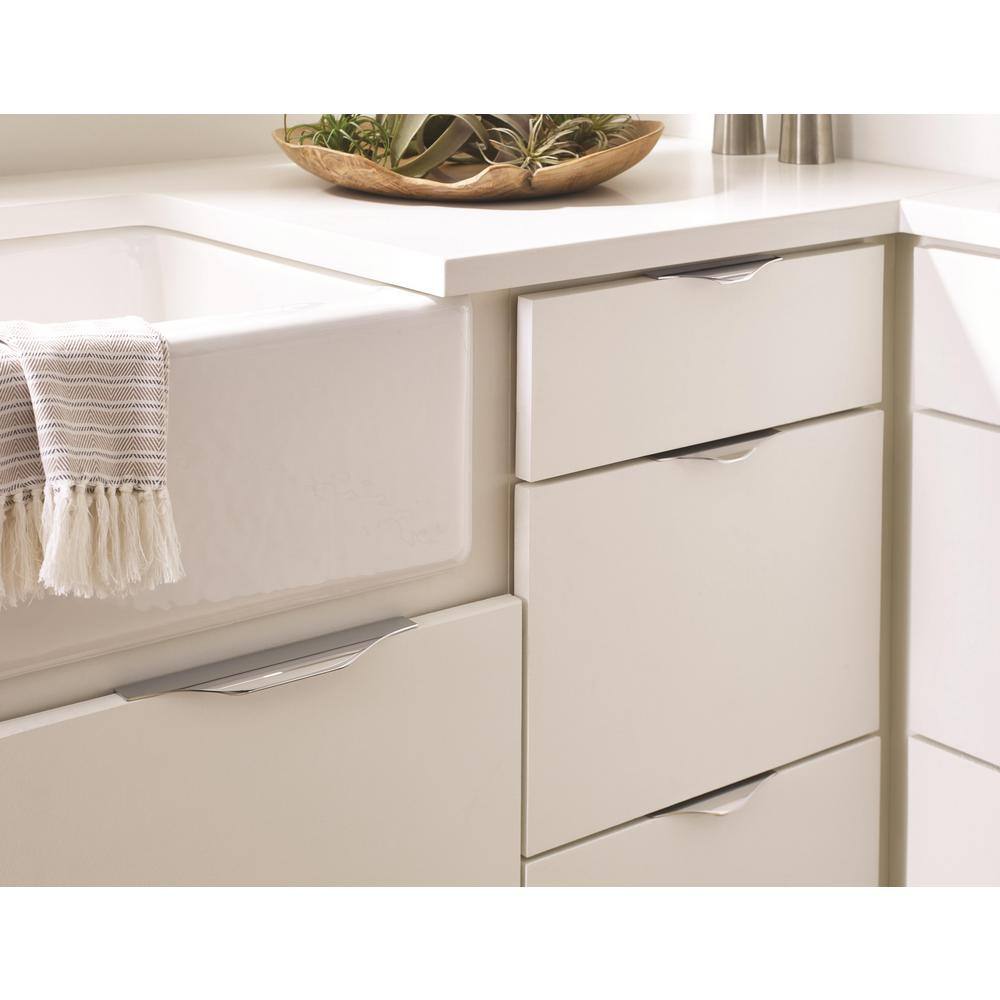 Modern Polished Chrome Cabinet Edge Pull with Mounting Hardware