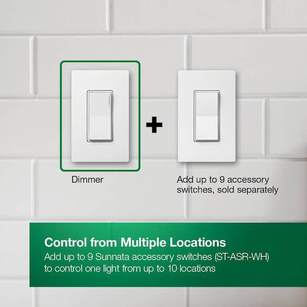 Sunnata Touch Dimmer Switch, for LED and Incandescent Bulbs, 150-Watt LED/3 Way or Multi Location, Ivory (STCL-153M-IV)
