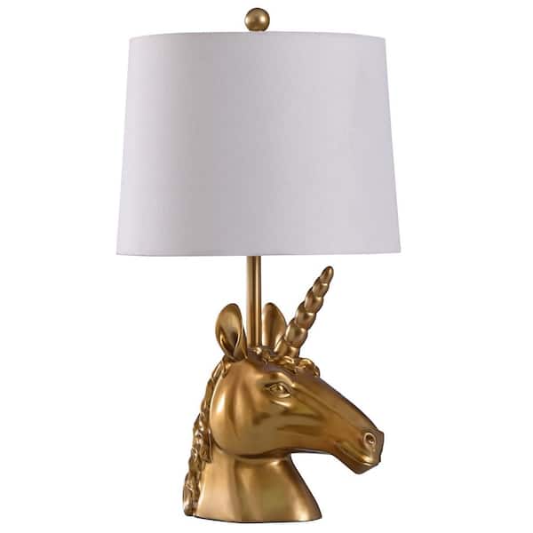 StyleCraft Magical Unicorn 25 in. Gold Table Lamp