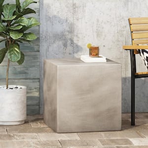 Quebec Light Grey Square Lightweight Concrete Outdoor Side Table