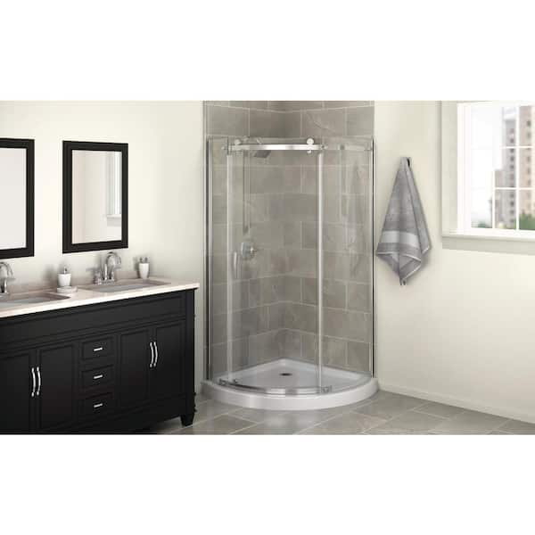 38'' Round Corner Shower Base in High Gloss White B711917-3838-WH