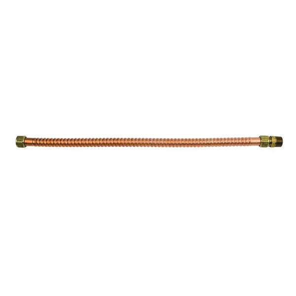 24" Long Copper Water Heater Connector Hose 3/4" FIP 