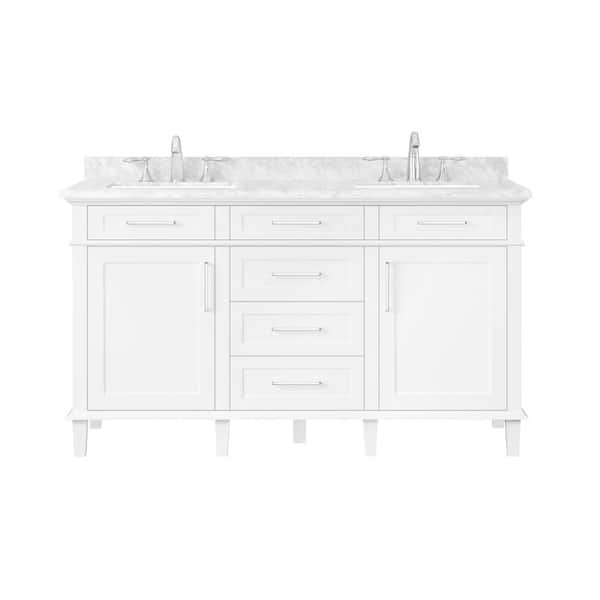 Home Decorators Collection Sonoma 60 In, Home Depot Double Vessel Sink Vanity
