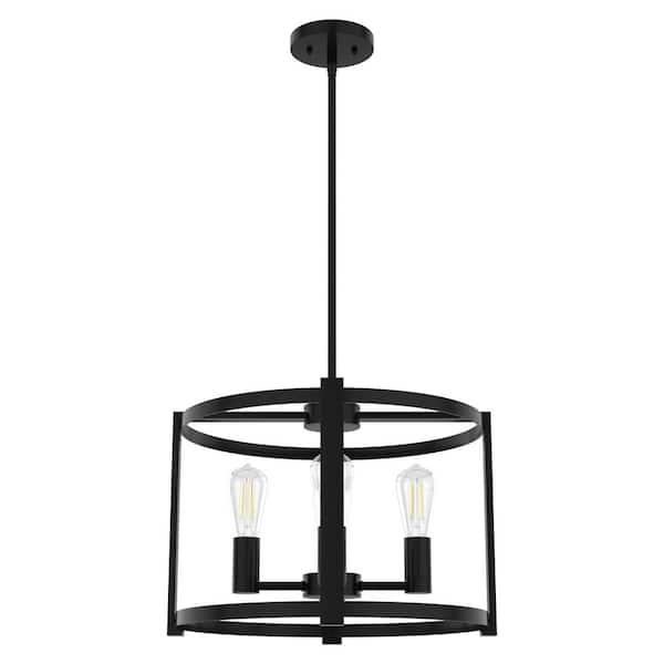 Astwood 4 Light Matte Black Circular Chandelier Dining Room Light