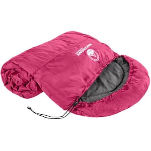 Mummy Sleeping Bag - Adult Cold Weather Sleeping Bag Rated to 10°F - Waterproof with Drawstring Hood, Pink