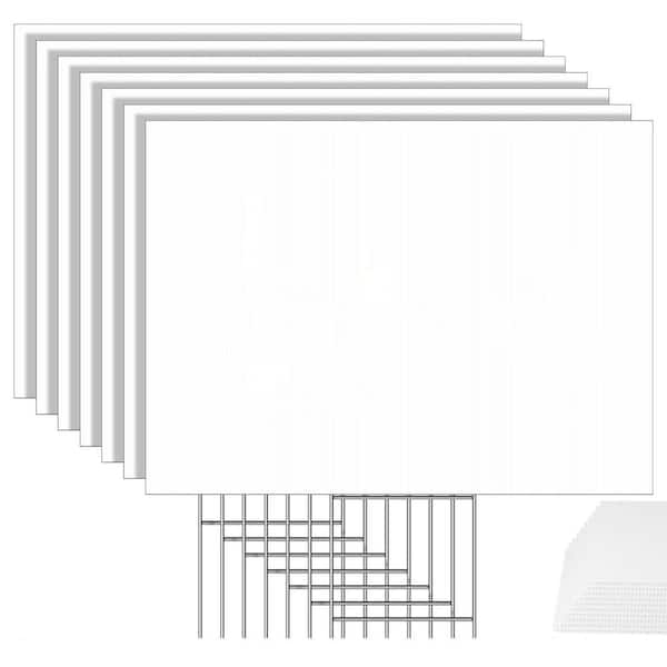 Phewnyzo 6-Pack 24 in. x 18 in. Blank Yard Signs with Stakes White Corrugated Plastic Board