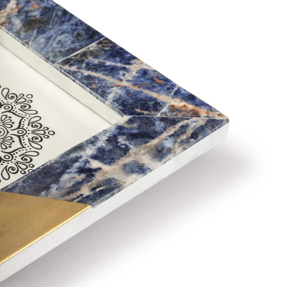 White and Blue Marble 5x7 Tabletop Picture Frame