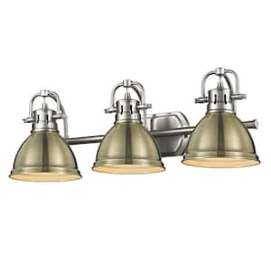 Duncan 8.125 in. 3-Light Pewter Vanity Light