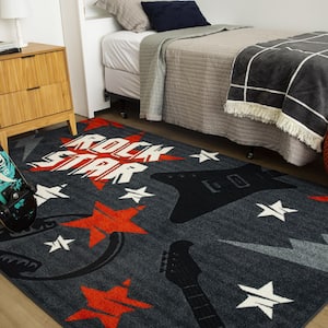 Rock Star Red 8 ft. x 10 ft. Area Rug