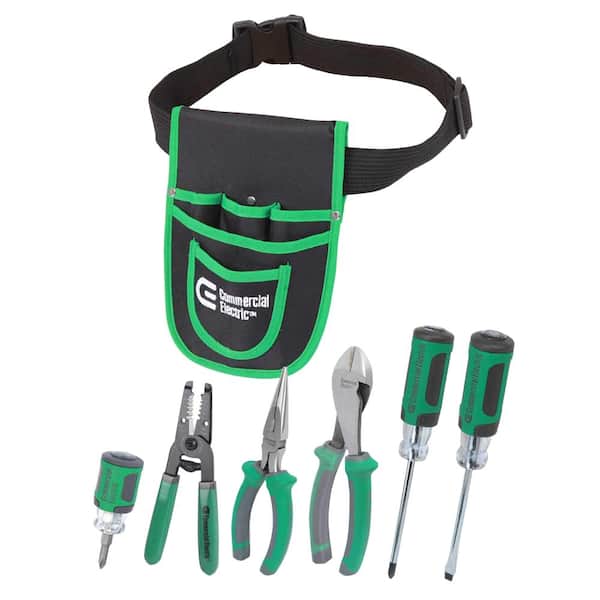 Commercial Electric 7-Piece Electrician's Tool Set with Pouch and