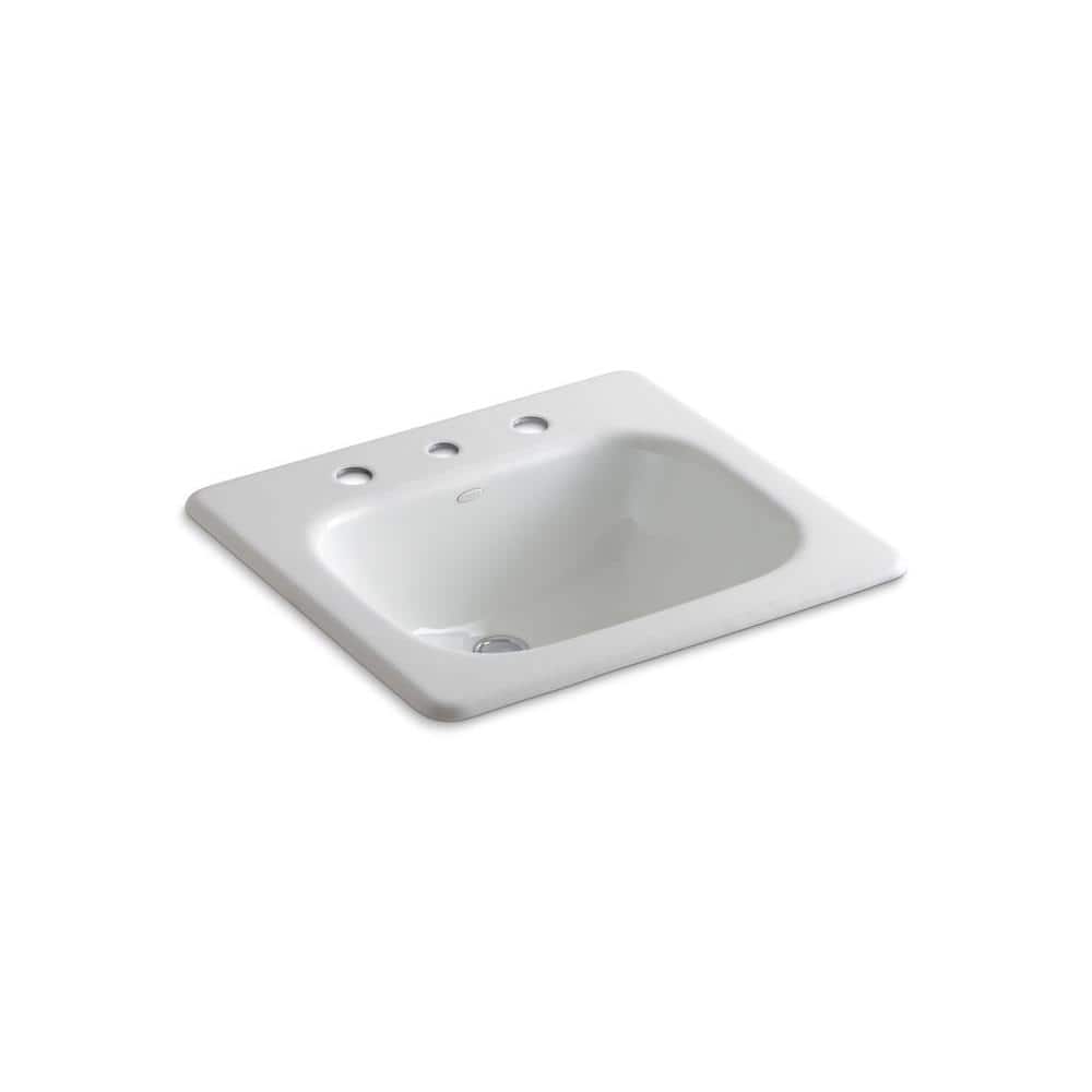 Tahoe 21 in. Drop-In Cast-Iron Bathroom Sink in White with Overflow Drain