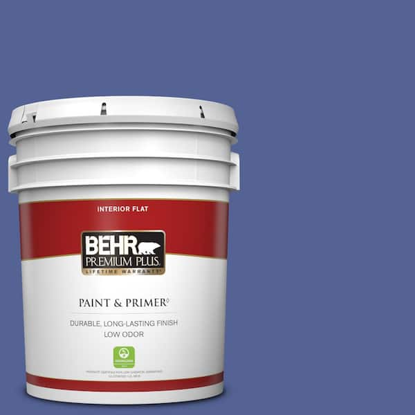 BEHR PREMIUM PLUS 5 gal. #610B-7 Breathtaking Flat Low Odor Interior Paint & Primer