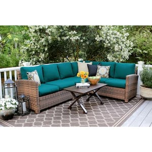 PamaPic 5-Pieces Wicker Patio Furniture Set Outdoor Patio Chairs with  Ottomans, Gray Cushions BT-JDH5-WH3 - The Home Depot