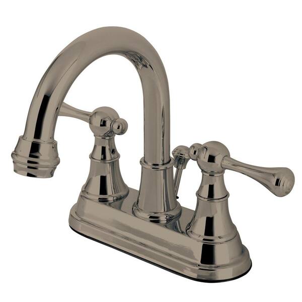 Kingston Brass Sutton 4 in. Centerset 2-Handle High-Arc Bathroom Faucet in Satin Nickel
