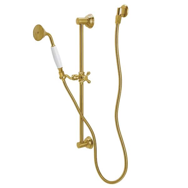 Kingston Brass Made to Match Single-Handle 1-Spray Shower Combo in Brushed Brass with Slide Bar