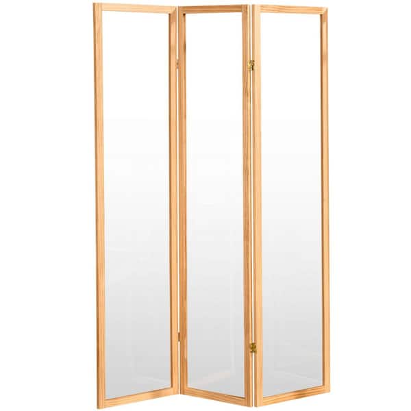 Oriental Furniture 6 ft. Tall Clear Plastic Partition Natural 3 