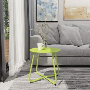 Green Steel Round Outdoor Side Table