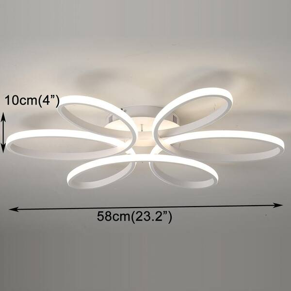 UMEILUCE 23.2 in. Modern Flower White Triac Dimmable LED